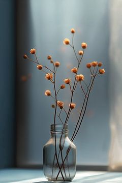 Delicate Droogbloemen in Oranje van Studio BB
