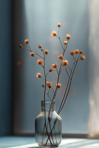 Delicate Dried Flowers in Orange