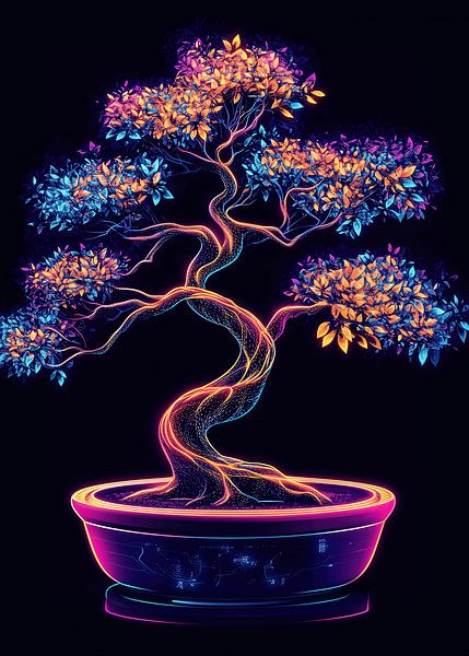 Futuristic bonsai with bright colours by Pixelbull Design