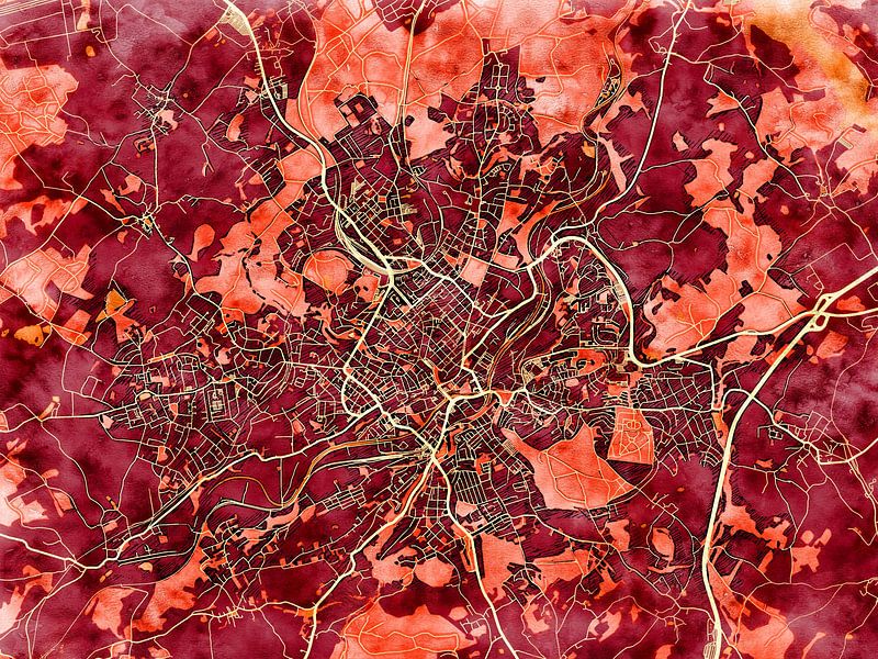 Carte de Plauen avec le style 'Amber Autumn' par Maporia