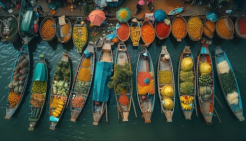 Vietnam boot markt artistiek panorama