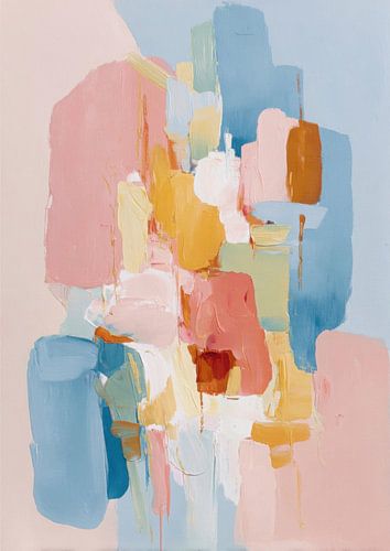 Abstract pastellandschap - Minimalistisch