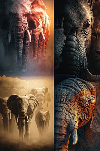 Collage Afikaanse dieren fantasie