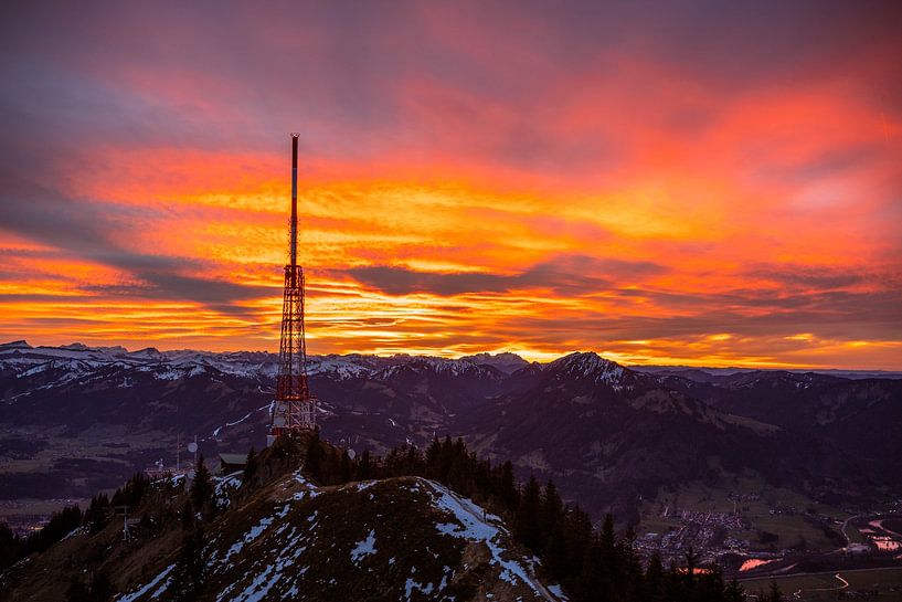 Sunset on the Grünten by Leo Schindzielorz