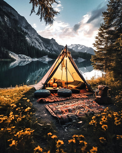 Camping au bord du lac
