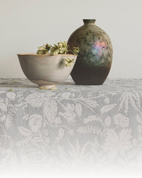 still life: bowl, vase and hop cones
