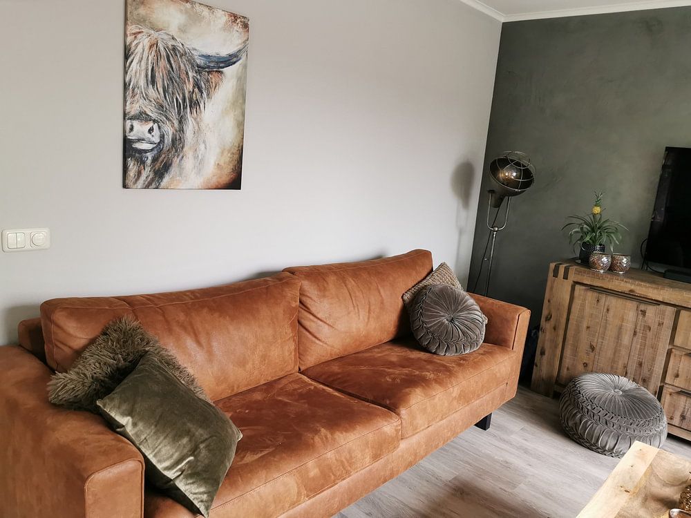 Schottisches Hochlandrind mit Acrylfarbe  von Els Fonteine 