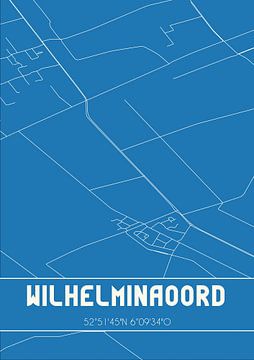Blauwdruk | Landkaart | Wilhelminaoord (Drenthe) van Rezona