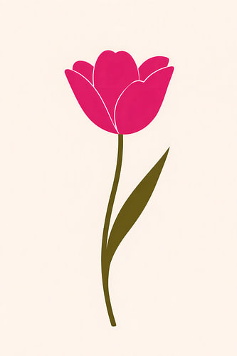 Minimalistische Roze Tulp