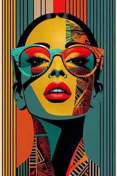 Ein abstraktes Porträt eines Frauengesichts