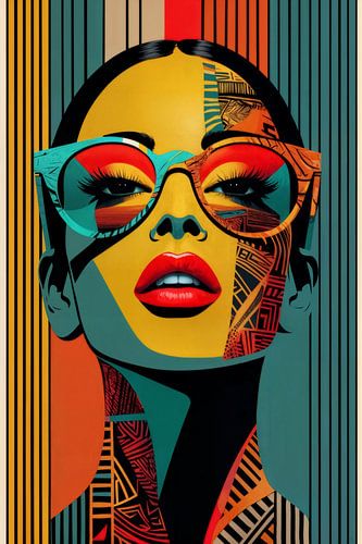 An abstract portrait of a woman's face by Ljupka Kareska
