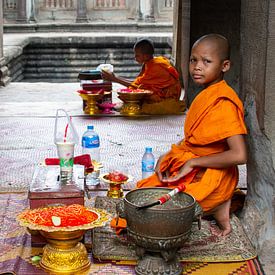 Monk (child) at Angkor Wat by Monique Tekstra-van Lochem