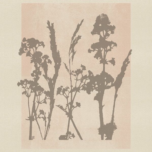 Retro botanical with wild grasses and flowers by Dina Dankers