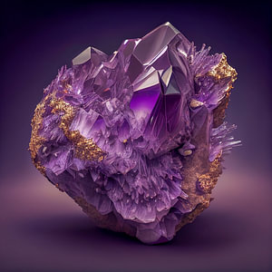 Porträt eines Amethyst-Edelstein Illustration