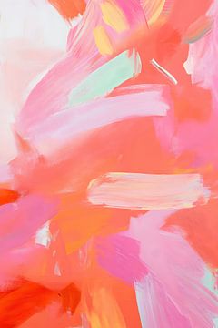 Coral Motion – Expressive Pink Abstract by Mosaic Dialogue