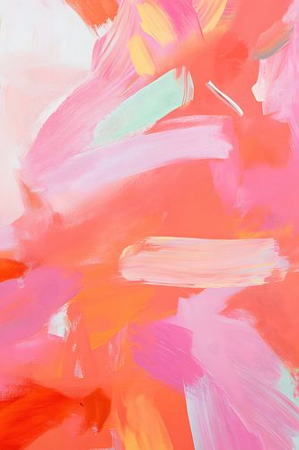 Coral Motion – Expressive Pink Abstract by Mosaic Dialogue