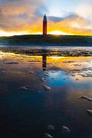 Sonnenaufgang hinter dem Leuchtturm