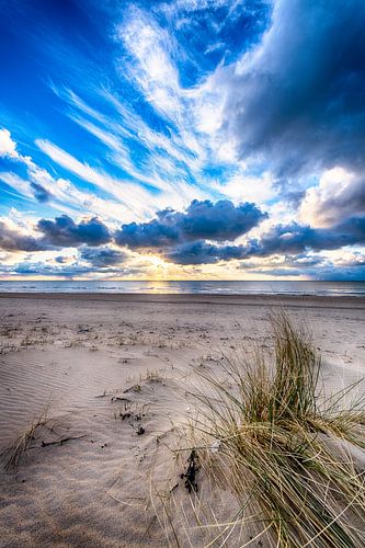 winterse zonsondergang