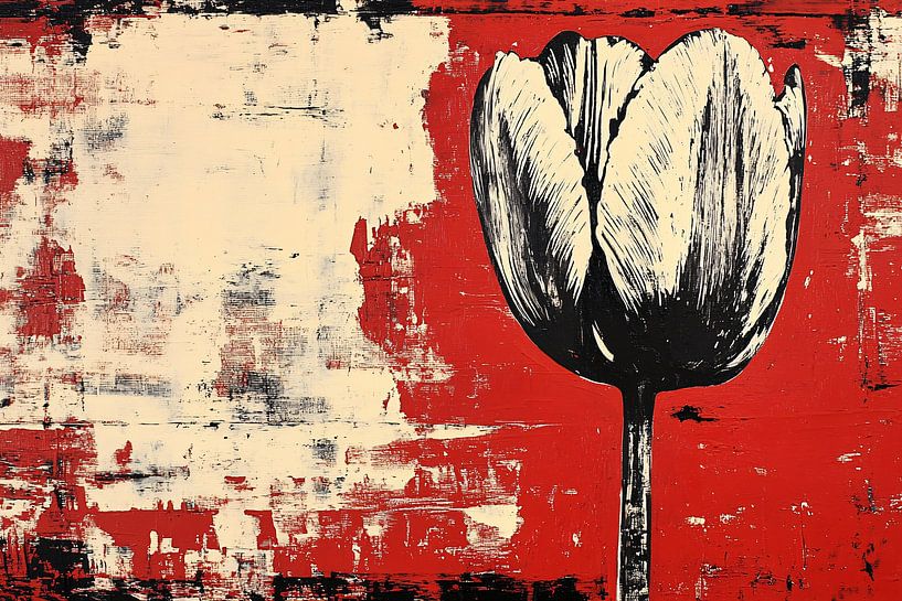 Art moderne de la tulipe en rouge par Imperial Art House