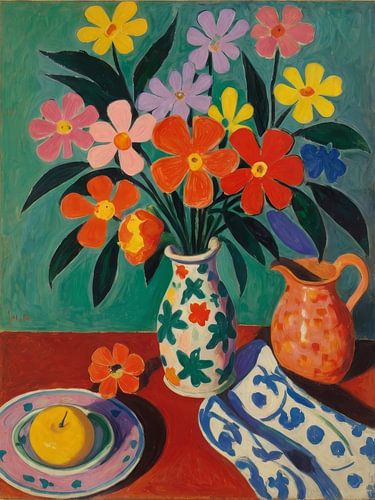 Flowers In A Vase Style Henri Matisse