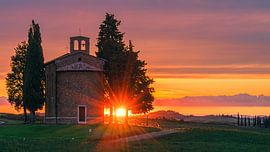 Coucher de soleil à la Cappella della Madonna di Vitaleta sur Henk Meijer Photography