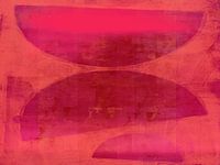 Formen. Moderne abstrakte Kunst in Neon-Pink und Orange.