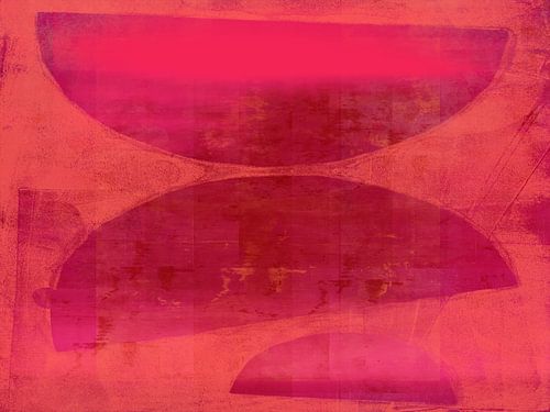 Formes. Art abstrait moderne en rose néon et orange.