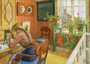 Carl Larsson,Schreiben des Briefes, 1912