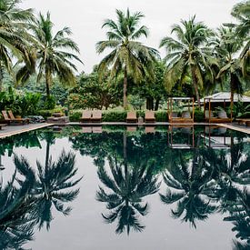 Pool reflection tropisch van Anouk Wubs