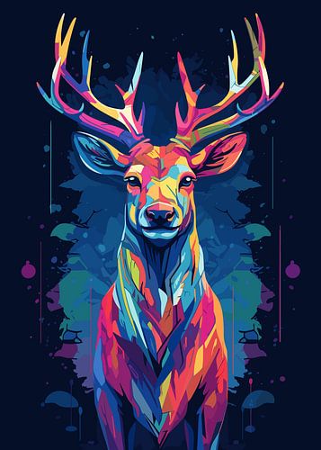 Nature sauvage Animal WPAP Color Style