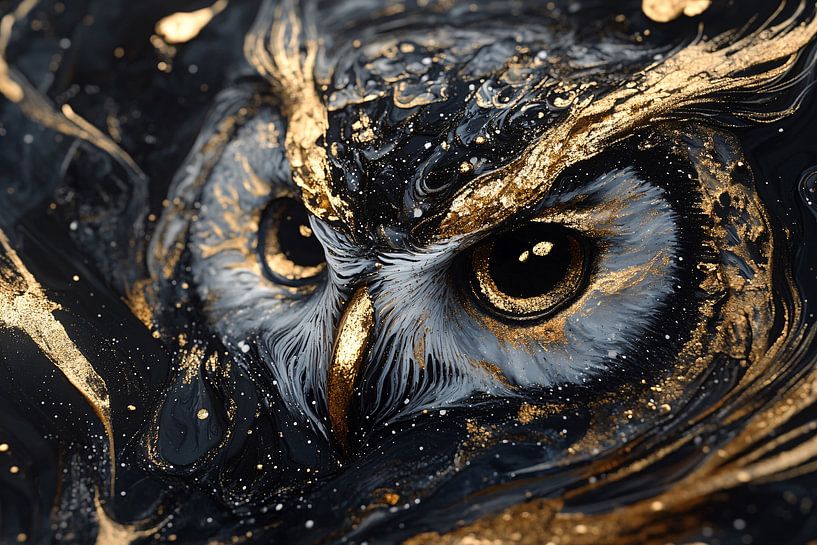 Hibou avec détails dorés par Art & Soul Creations