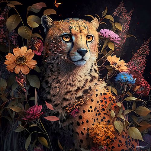 roofdier met bloemen