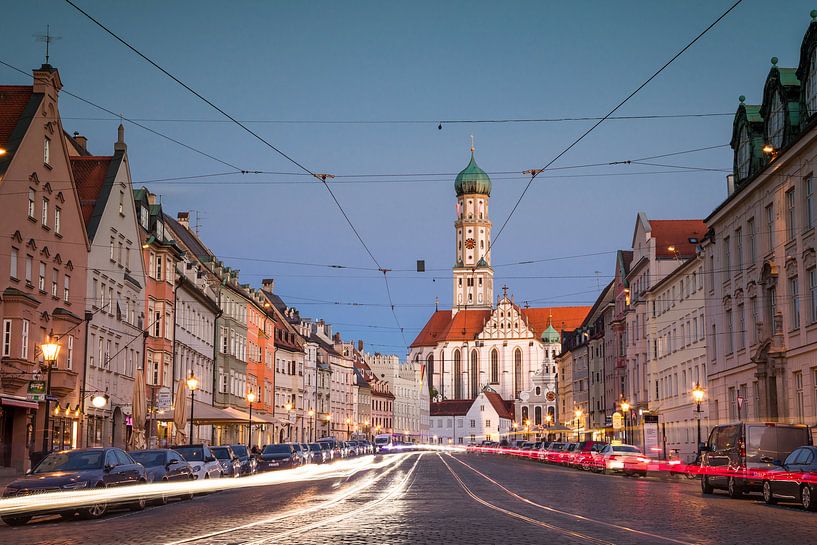 Maximilianstrasse in Augsburg with street lighting by Emile Kaihatu