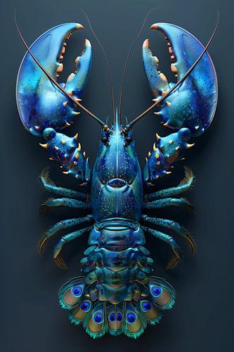 Lobster Luxe - Pauw Blauwe metallic kreeft