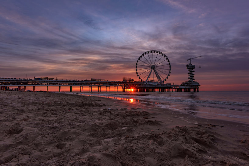 Rideau Photo Personnalisé - Coucher De Soleil Sur Le Pier - Sur Mesure - Neuf