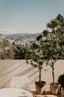 Terras uitzicht over de bergen van Beiroet, Libanon