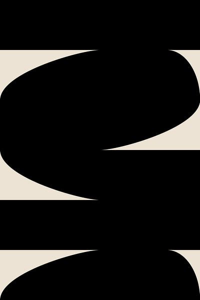 Black Shapes Retro Minimalist Art IV by Dina Dankers