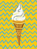Eiscreme Gelb Zickzack