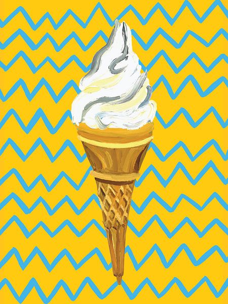 Eiscreme Gelb Zickzack von Alice Straker