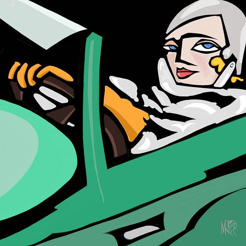 Le presque auto-portrait de Tamara avec une autre Bugatti