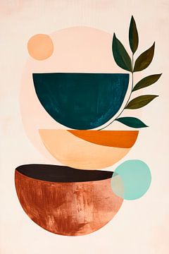 Abstract shapes and plant composition by Poster Art Shop