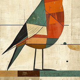 Beige Vogel Kunst van Zen en Meer