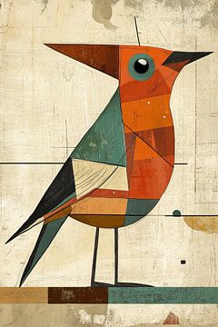 Beige Vogel Kunst van Zen en Meer