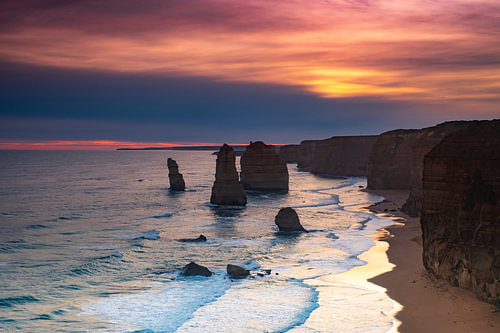 7 apostelen met zonsondergang Great Ocean Road