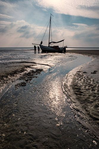 Droogvallen op de Waddenzee