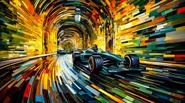 Radiant competition in the tunnel river by Klaus Tesching - Art-AI