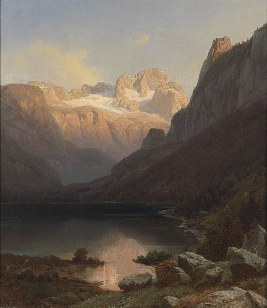 Paul Weber, Blick auf den Gosauer See, 1866 von Atelier Liesjes
