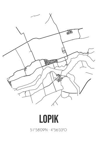 Lopik (Utrecht) | Karte | Schwarz und Weiß