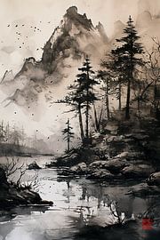 Sumi-e Landscape_01 by Peet de Rouw