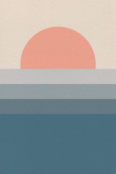 Sonne, Mond, Ozean. Ikigai. Abstrakte minimalistische Zen-Kunst II von Dina Dankers